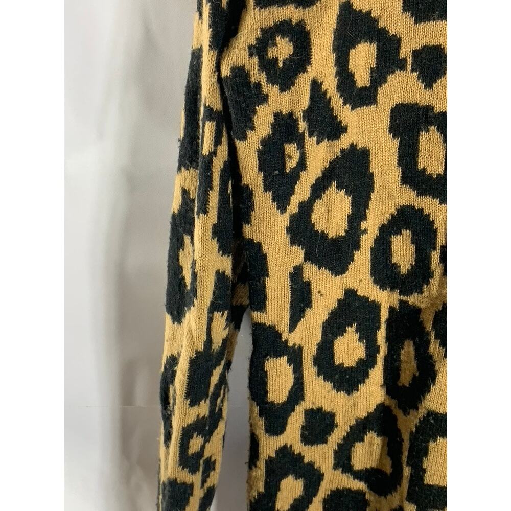 SUNDAY BEST Women's Tan/Black Animal Print Button-Up Cardigan SZ S - Picture 4 of 11